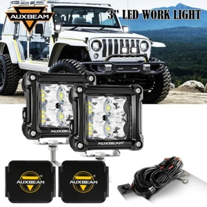 AUXBEAM 3" 40W Cubo LED Pods Barra Luminosa Lavoro Spot Guida Fendinebbia Bianco Lampada Fuoristrada - Foto 1 di 12