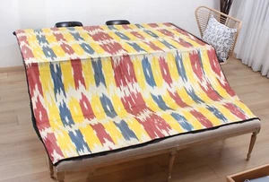 Ethnic Fabric with Ikat Design Uzbek 6.63' x 7.09' VINTAGE FAST Shipment 14870 - Picture 1 of 12