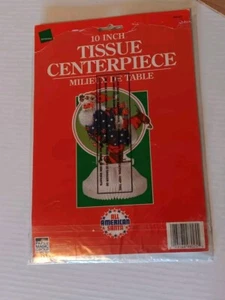 Vintage 10in Christmas Tissue Centerpiece Santa Skating All American Santa - Picture 1 of 4