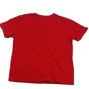 Polo Ralph Lauren T Shirt Mens Size M Red Short Sleeve Crewneck Blue Pony Logo - Picture 1 of 6