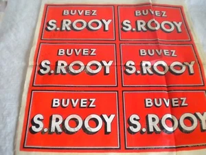 Buvez S.Rooy Apéro alte Werbung Schaufenster Aufkleber Bogen Transfer 50er Jahre - Bild 1 von 2