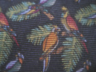 PARROTS vtg  NECTIE Liberty of London made in USA silk fabric wide Novelty print
