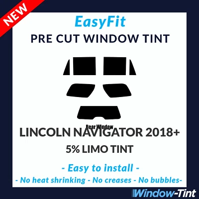 EasyFit Static Pre Cut Window Tint For Lincoln Navigator 2018 5% Limo Rear - Image 1 of 3