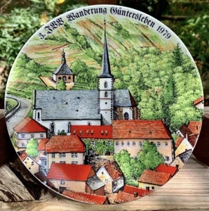 VINTAGE WUNSIEDEL BEAUTIFUL BAVARIAN VILLAGE PORCELAIN PLATE Bavaria Germany - Picture 1 of 3