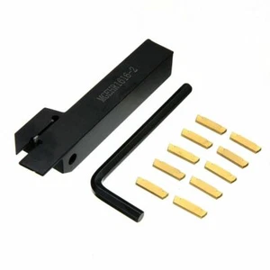 MGEHR1616-2 Portautensili per tornio 16 mm con inserti MGMN200 10 pezzi + chiave - Foto 1 di 8