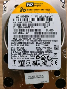 160GB 2.5" for PC legendary VELOCIRAPTOR SATA for repair, parts or collectors! - Picture 1 of 2
