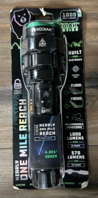 Kodiak 1-mile Beam Rechargeable Tactical Flashlight COB LED 1000 Lumens - Imagem 1 de 2