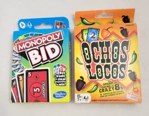 X2 Monopoly Bid / Ochos Locos NEW Card Games 7+ - Picture 1 of 3
