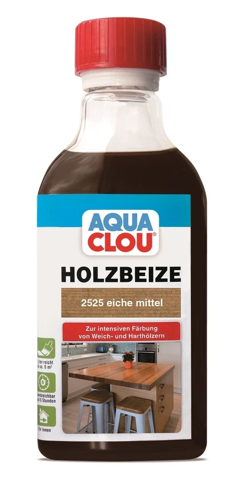 AQUA CLOU Holzbeize 250 ml Wasserverdünnbar Holzschutzmittel Beize versch Farben - Bild 1 von 1
