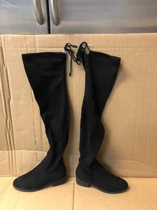 Forever 21 Size 6 Over the Knee Boots Faux Suede Side Zip Women’s Low Heel - Picture 1 of 6