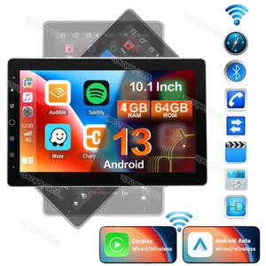 Touch Screen Rotatable 10.1'' Car Stereo Radio Double 2DIN GPS Wifi Android 13 - Picture 1 of 13