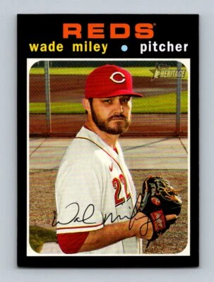 2020 Topps Heritage #571 Wade Miley Cincinnati Reds Baseball - Image 1 of 2