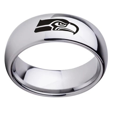 Seattle Seahawks Football Team Stainless Steel Rings Band Gifts Size 6-13 Cover