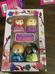 Disney Princess Flavored Lip Gloss 4 Pack - Ariel, Cinderella, Tiana, Cinderella - Picture 1 of 2