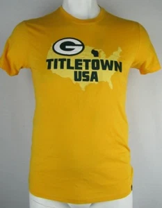 Green Bay Packers Men's 47 Brand NFL Yellow T-Shirt Printed Logo S M XL 2XL - Picture 1 of 6