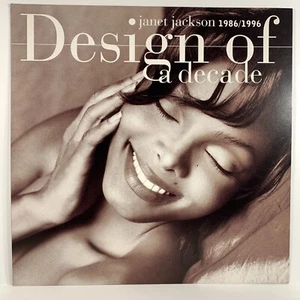 PÓSTER PLANO DEL ÁLBUM PROMOCIONAL ORIGINAL DE JANET JACKSON DISEÑO DE UNA DÉCADA 1986-1996 - Imagen 1 de 2