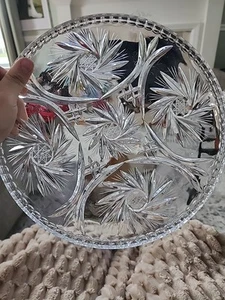 American Brillant geschliffenes Glas Tablett 12" Designs - Bild 1 von 13