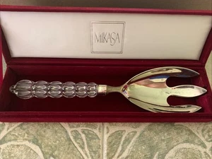 Mikasa Rousseau Austrian Crystal Silver Plate Server Fork 11" - Picture 1 of 8