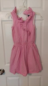 Polo Ralph Lauren Girls Ruffle Dress Pink Gingham Size 10 - Picture 1 of 4