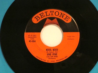 ДЖАЙВ ПЯТЬ НИКОГДА, НИКОГДА ОРИГИНАЛЬНЫЙ 1962BELTONE 1014 DOO-WOP EX!! - Изображение 1 из 2