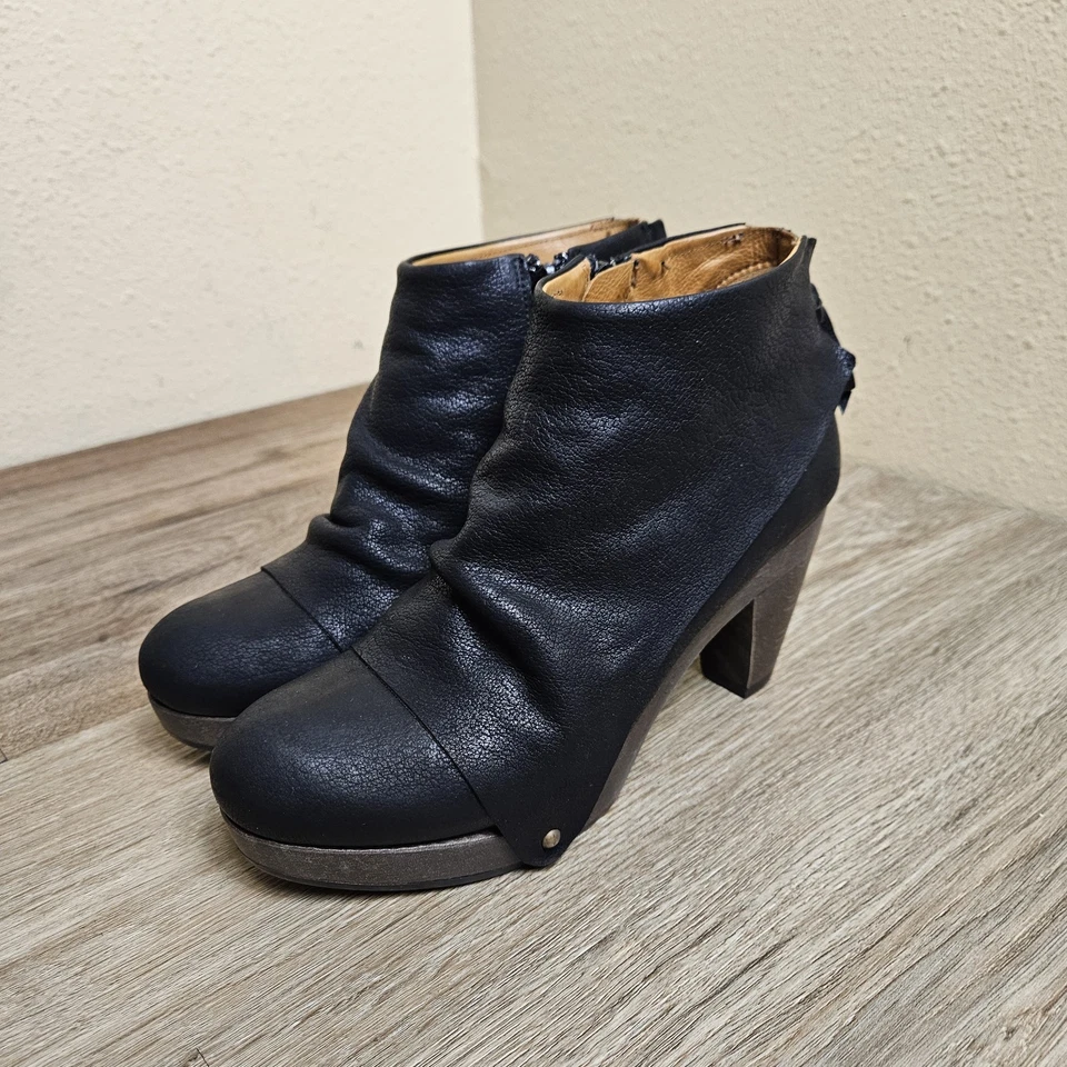 Mujer Coclico Botas Botín 3 en Tacón Cuero Negro Talla Cremallera Talla EU 36 US 6 Foto 1 de 4