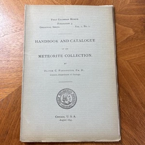 1895 Antique Handbook Catalogue METEORITE Collection Geology Field Chicago Rare - Picture 1 of 24