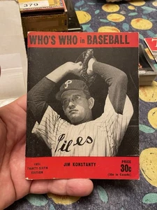 Who's Who In Baseball 1951 Thirty-Sixth Edition Jim Konstanty Cover - Picture 1 of 3