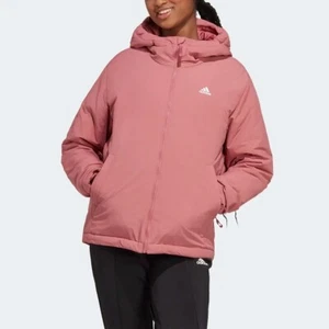 Adidas Giacca Donna con Cappuccio Isolata Impermeabile Full Zip Rosa Taglia XL Nuova con etichette - Foto 1 di 14