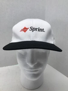 Vintage Sprint Telephone White Black Logo USA Made Snapback Baseball Cap Hat NOS - Picture 1 of 9
