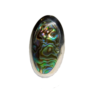 Paua Muschel Abalone Natürlich Neuseeland Bling Ring 925 Silber Größe M-T. - Bild 1 von 2