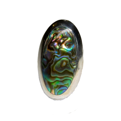 Paua Muschel Abalone Natürlich Neuseeland Bling Ring 925 Silber Größe M-T. - Bild 1 von 2