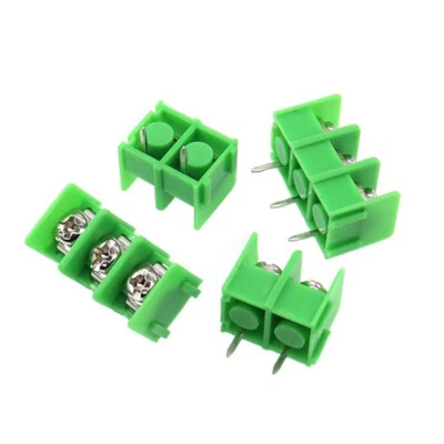 5/10 Pcs KF7.62-2P/3Pin 7.62mm Pitch Green PCB Screw Straight Pin Terminal Block - Image 1 of 4
