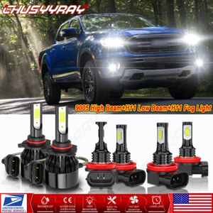 For Ford Ranger 2020 2021 2022 6X 6000K Headlight Hi/Lo Beam + Fog Light Bulbs - Picture 1 of 22