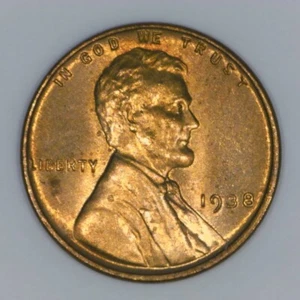 ~VINTAGE AMERICAN COPPER~ 1938 Lincoln Wheat Cent BU GEM RED e282 - Bild 1 von 2