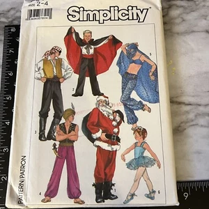 Simplicity Pattern 7651 Childs' COSTUMES Ballet Harem Vampire Santa Pirate 2-4 - Picture 1 of 3