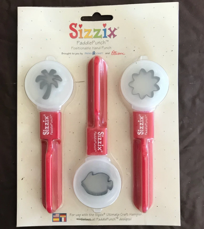 Sizzix Paddle Punch Set 3 Swirl Splat Star PROVOCRAFT Ellison Scrapbooking