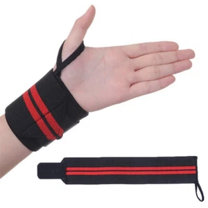 Elastic Wrist Guard (Pair) - Weight Power Lifting Support Wraps - Morgan Sports - Picture 1 of 2