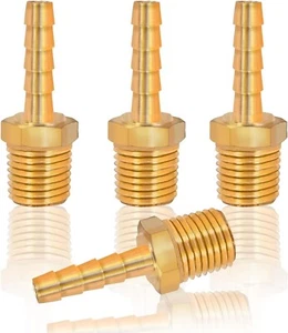 Brass Barbed to Threaded Pipe Adapter - Air Hose Connection Fittings - Picture 1 of 7