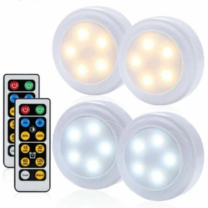Wireless LED Puck Lights CCT Closet Under Cabinet Lighting With Remote Control - Picture 1 of 21
