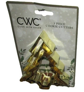 CHRISTMAS  3 PIECE COOKIE CUTTER SET ~CHRISTMAS TREES~ GOLD - By Cook with Color - Picture 1 of 1