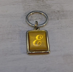 LETTER "E" GOLD COLORED KEYCHAIN - Picture 1 of 6