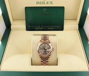 2021 Rolex Ladies Datejust 279165 Sundust Rose Gold 18kt President W Papers 28mm - Picture 1 of 11