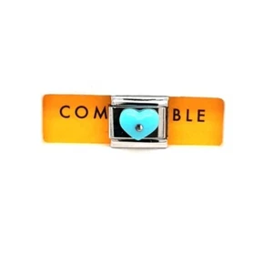 Genuine Nomination Composable Classic Link Turquoise Heart Charm 330509/16 - Picture 1 of 4