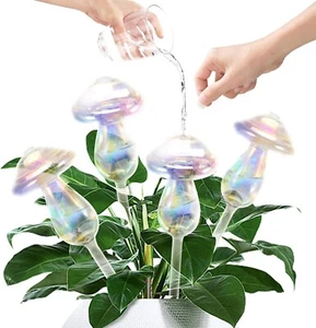 Plant Watering Globes 4 Pack, Mushroom Self Watering Bulbs for Indoor & Outdoor - Picture 1 of 6