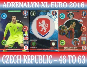 PANINI ADRENALYN XL EURO 2016 - CHOOSE YOUR CZECH REPUBLIC TEAM CARDS 46-62