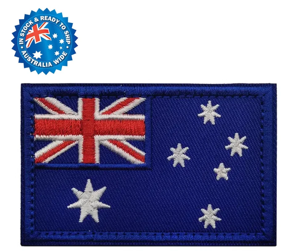 Australia Flag Patch Fastener Hook & Loop Emblem. No Ironing Needed!  Australian - image 1 of 4