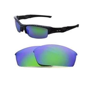 NEW POLARIZED CUSTOM GREEN LENS FOR OAKLEY FLAK JACKET SUNGLASSES - Picture 1 of 4