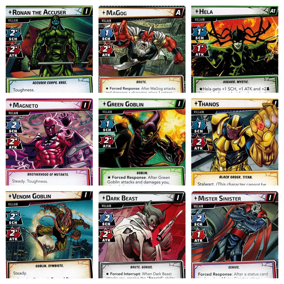 Cartas de juego de repuesto de baraja de escenario de villano Marvel Champions LCG: Foto 1 de 1