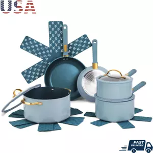 Set di pentole antiaderenti in granito 12 pezzi pentole da cucina essenziali durevoli nuove - Foto 1 di 6