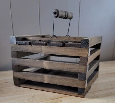 7.5"x5" WOOD SQUARE CRATE BOX 2 Piece With Lid Craft-Decor-Gifts - Image 1 of 4